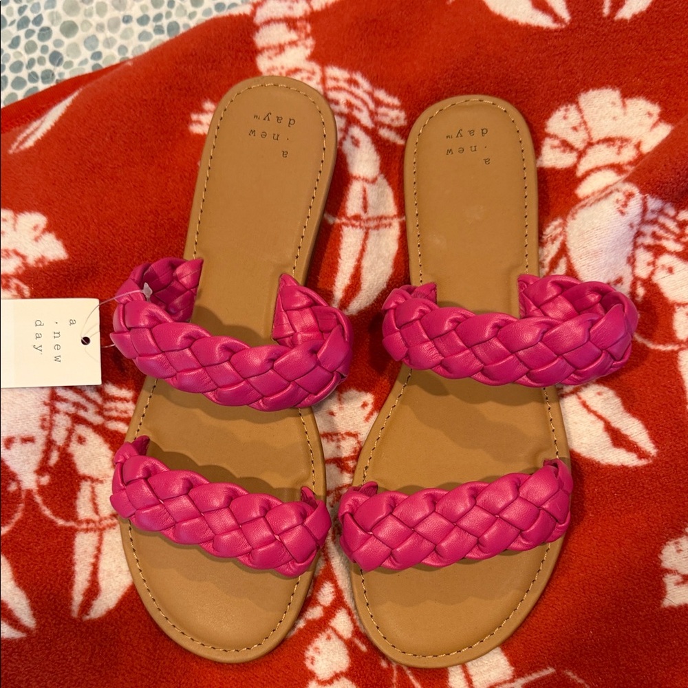 a new day Pink Braided Strap Sandals